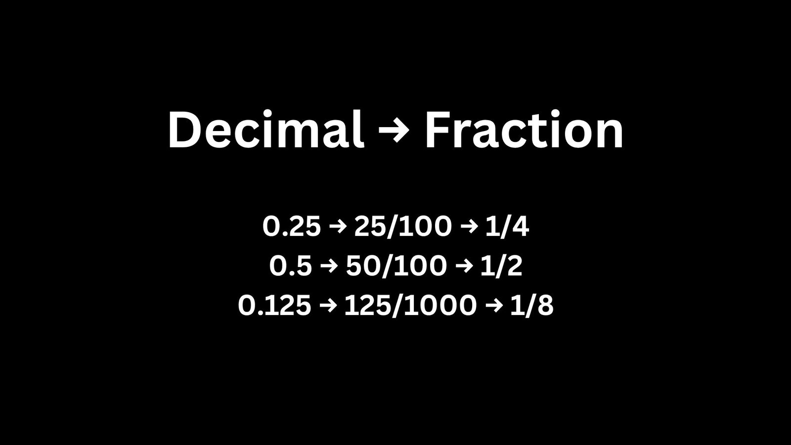 how to calculate decimal to fraction