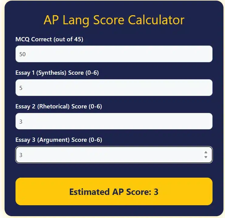 ap lang score calculator