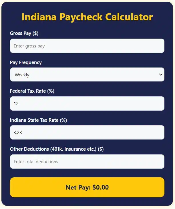 indiana paycheck calculator