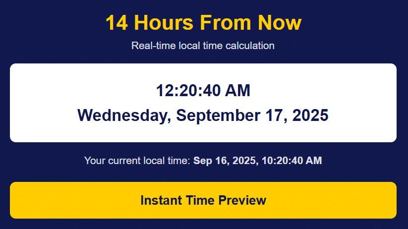 14 hours from now