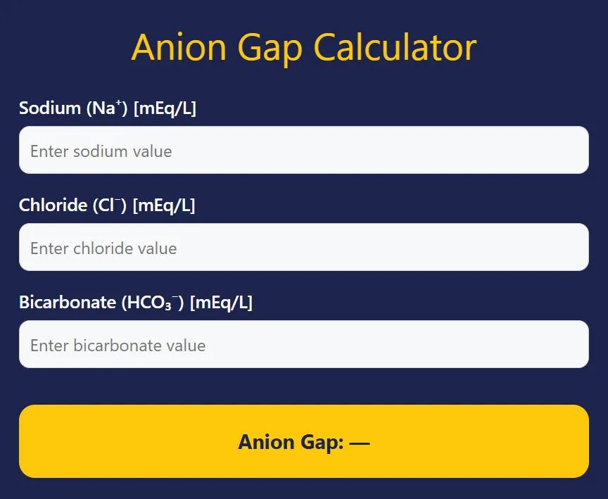 anion gap calculator