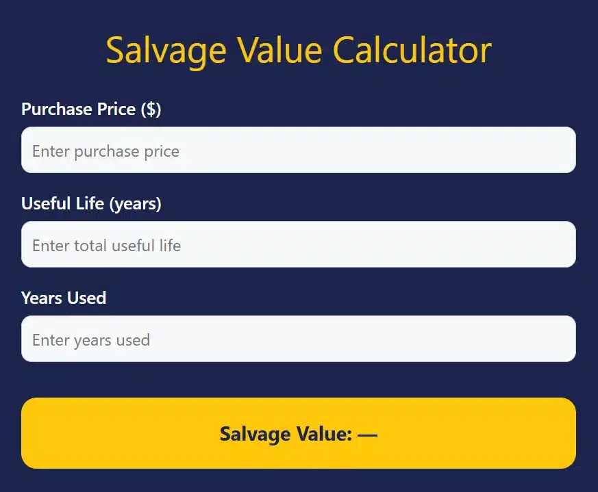 Salvage Value Calculator