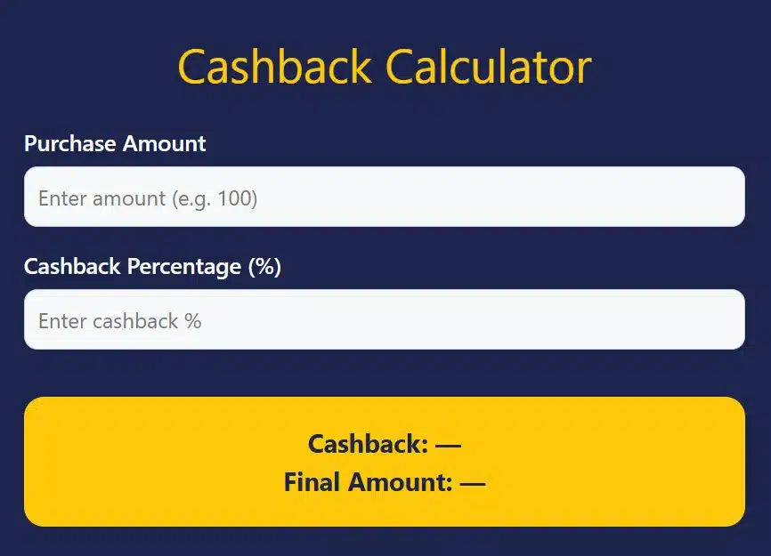 Cashback Calculator