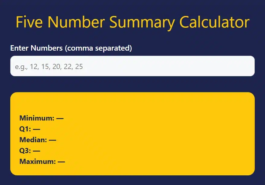 five number summary calculator
