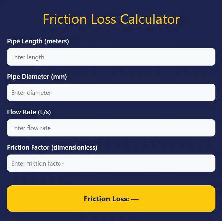 friction loss calculator
