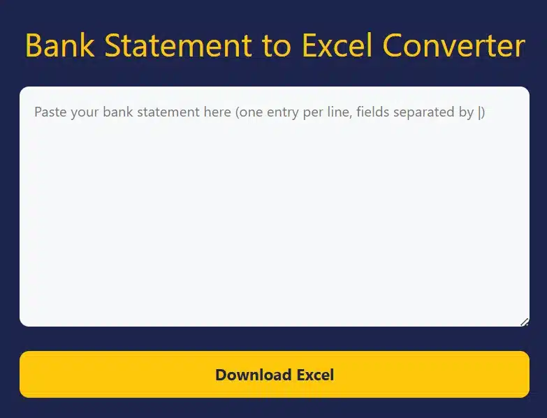 convert bank statements to excel