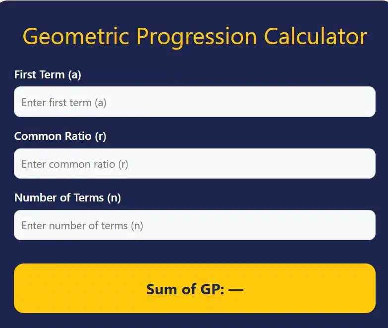 geometric progression calculator