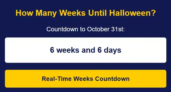 how many weeks until halloween