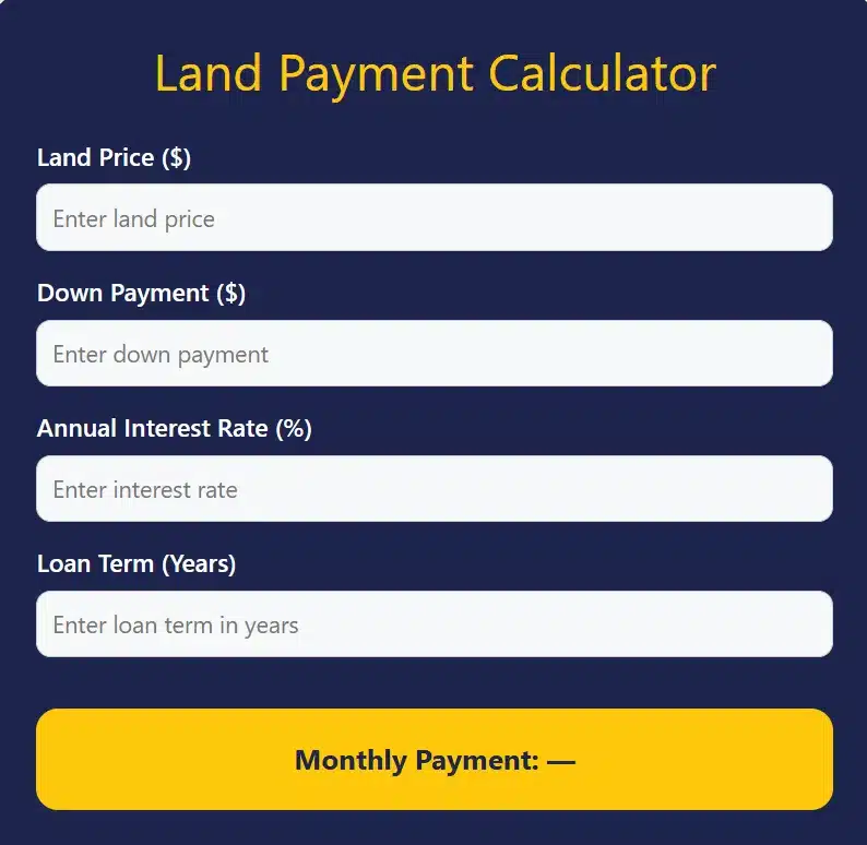 land payment calculator