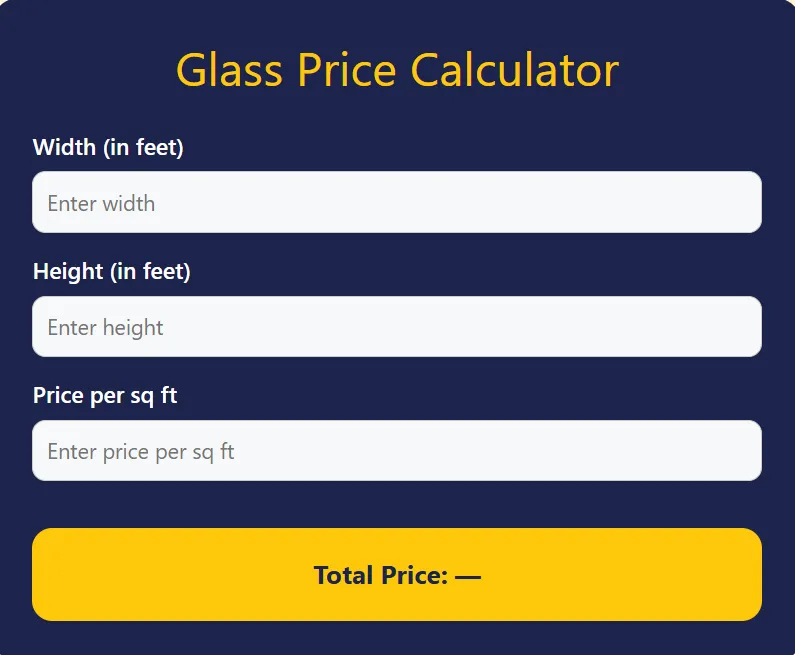 glass price calculator