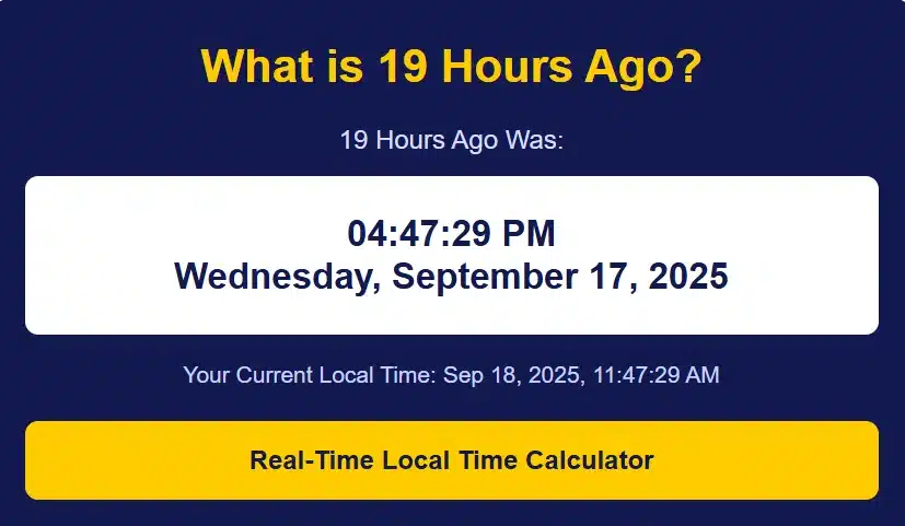 19 hours ago from now