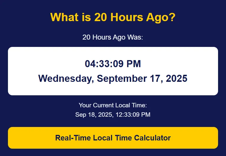 20 hours ago from now