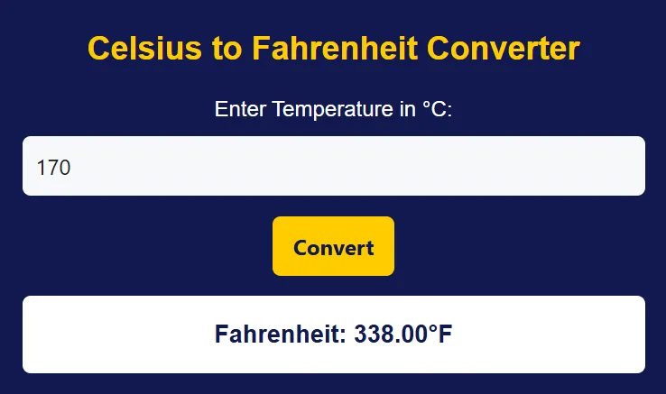 170 c en fahrenheit