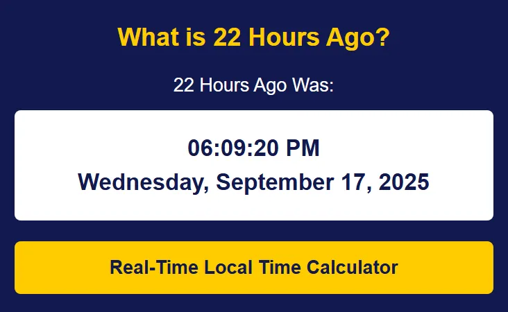 22 hours ago from now