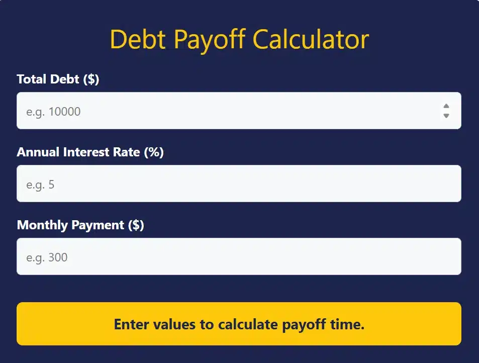 debt payoff calculator