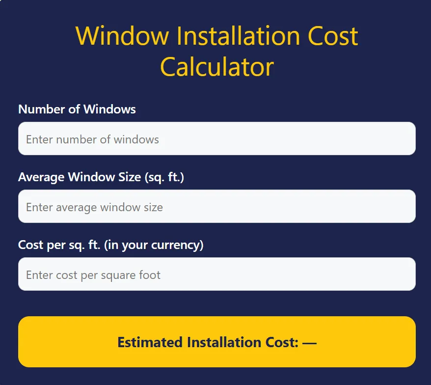 window installation cost calculator