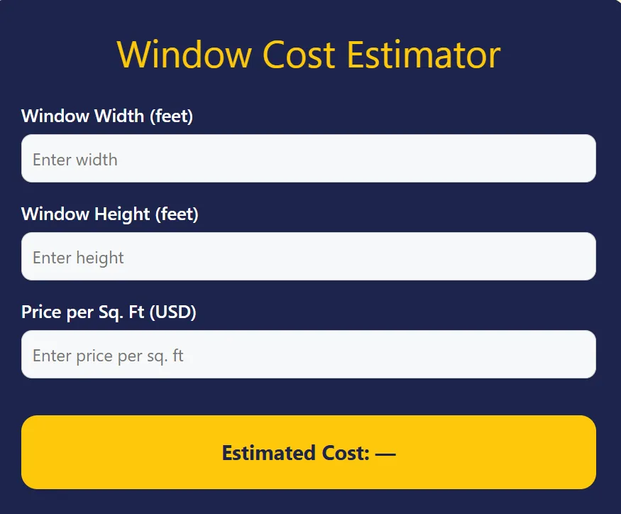 window cost estimator
