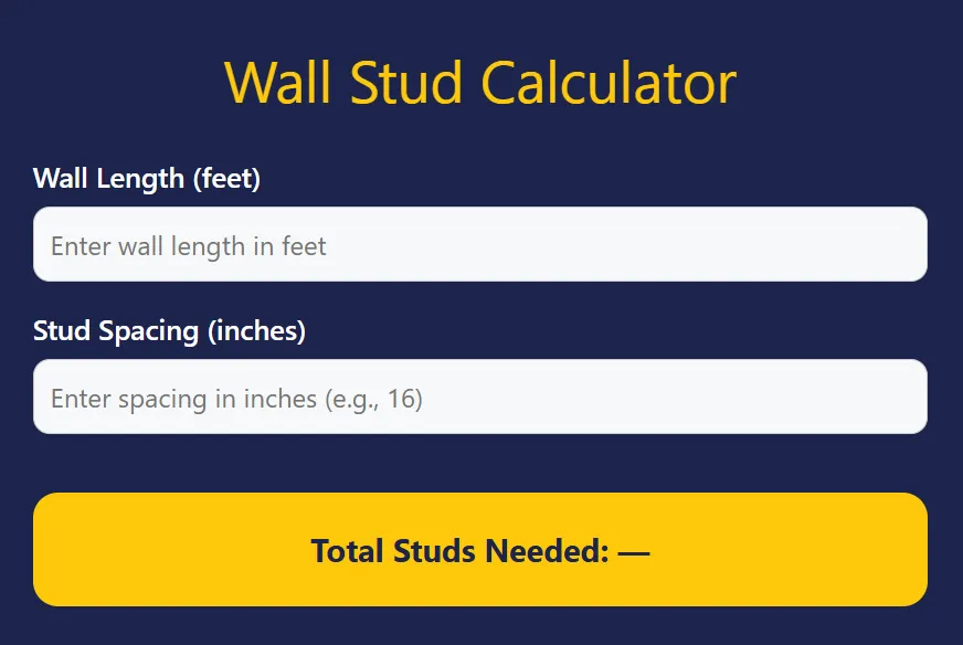 wall stud calculator
