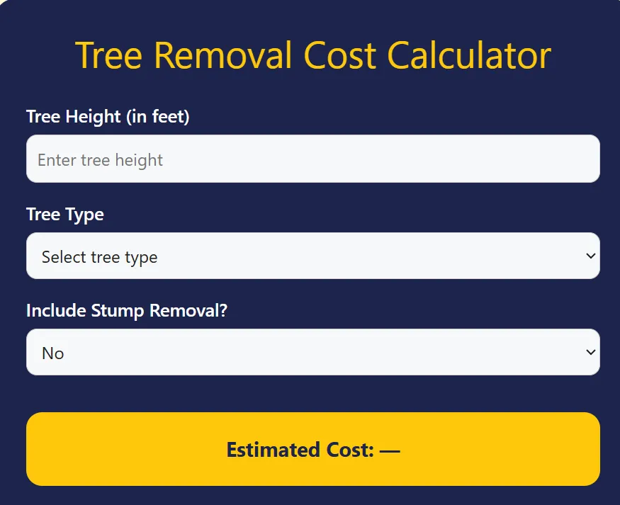 tree removal cost calculator