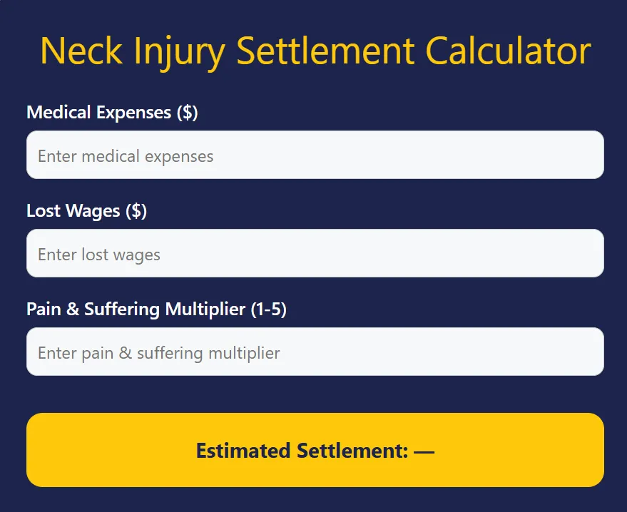 neck injury settlement calculator