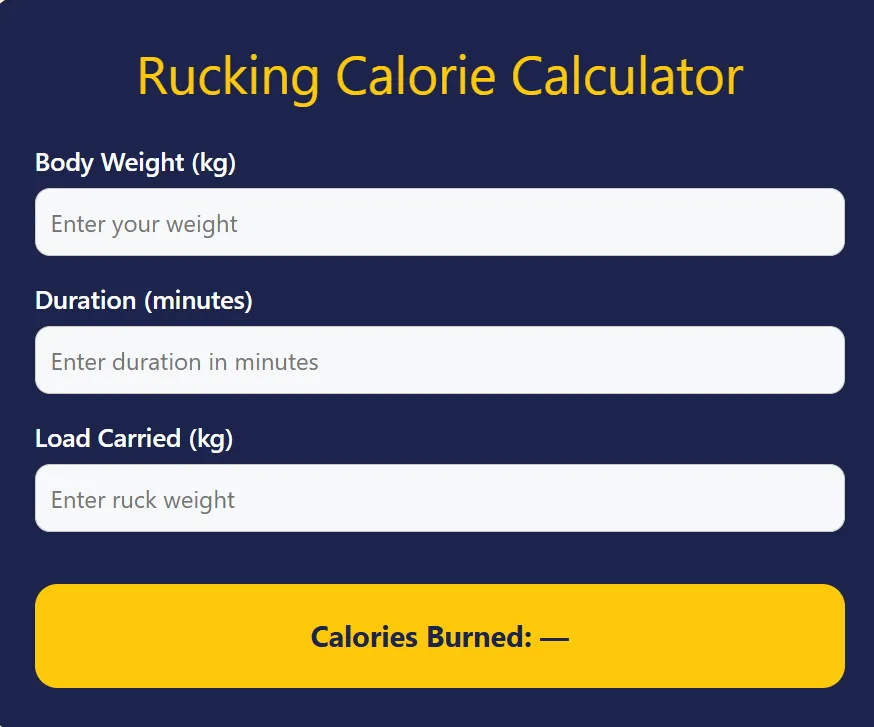 Rucking Calorie Calculator