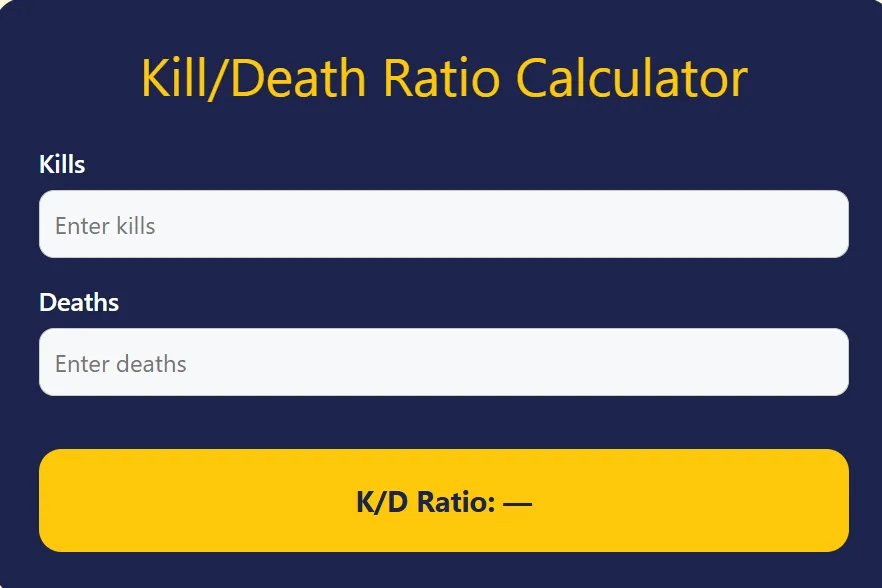 Kill Death Ratio Calculator