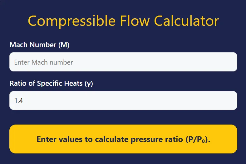 compressible flow calculator