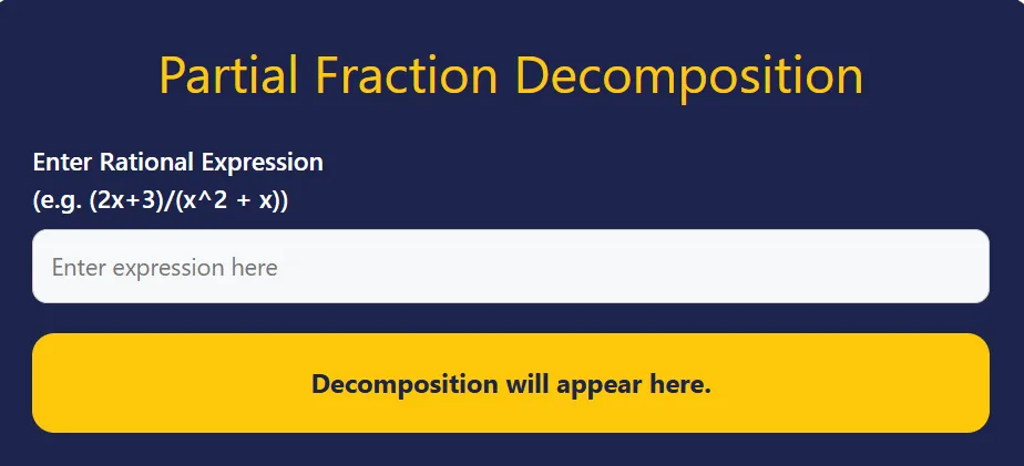 partial fraction decomposition calculator